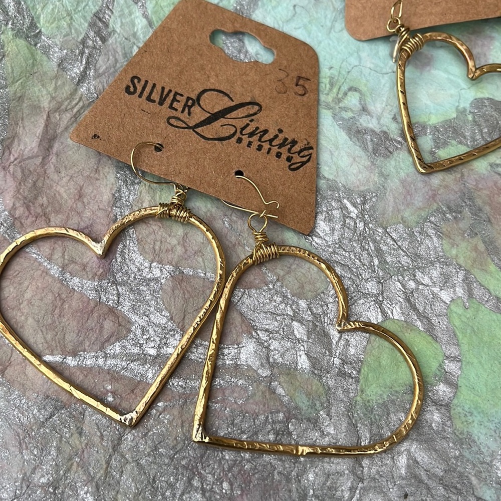 Brass Heart Drops